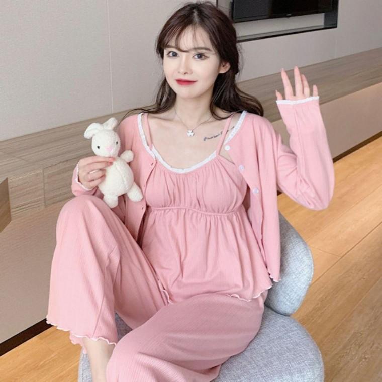 쓰리피스 여자 나시 가디건 긴바지 세트 러블리 체리