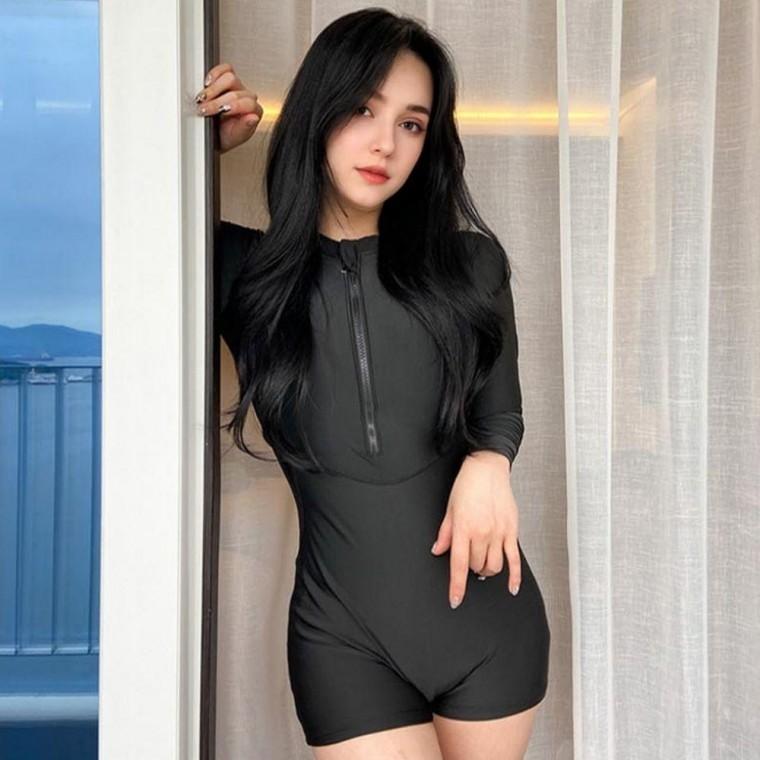 시크 여성 무드 긴팔 올인원 수영복 래쉬가드 스타일