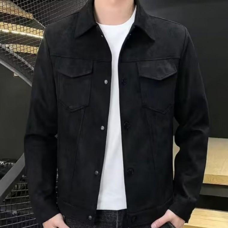 부드러운 스웨이드 느낌 레귤려핏 깔끔 남성 자켓