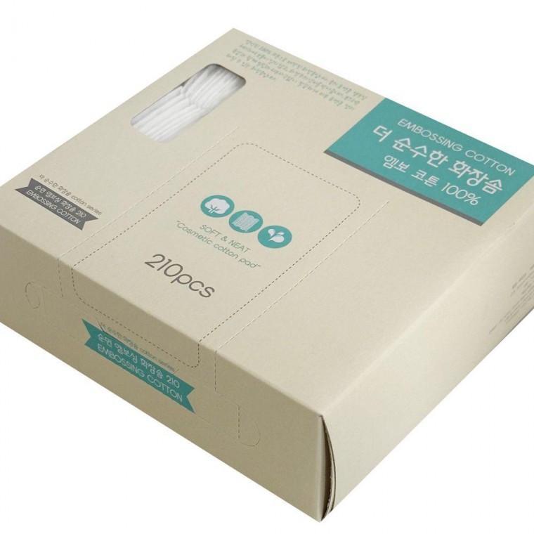 그린비 순면100% 엠보싱 화장솜 210매 저자극 클렌징