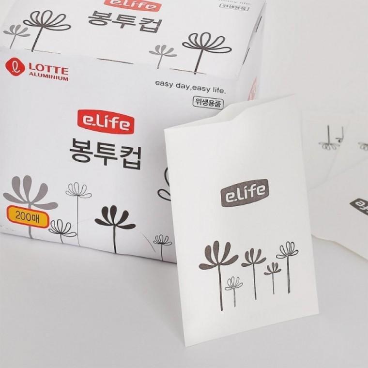 이라이프 일회용 봉투컵 200매(6x9cm) 일회용종이컵