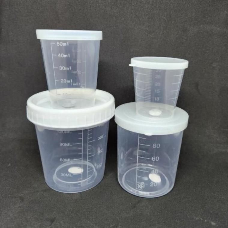 (10개)뚜껑 비이커 측량 보관 용기 실험용기 30ml 50ml 100ml 120ml
