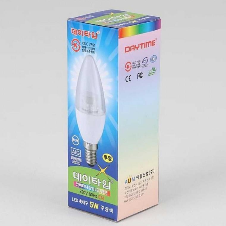 촛대구 LED 5W E14 투명 주광 침실무드등 펜던트등