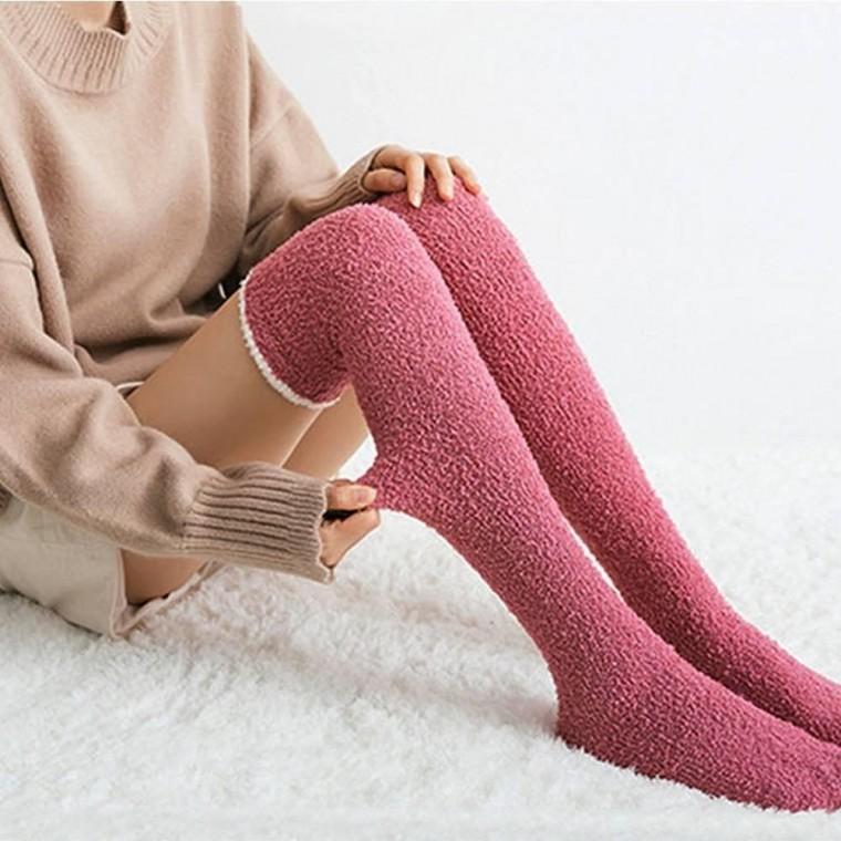 잔솔 롱수면양말 여성 보온 털양말 임산부 극세사