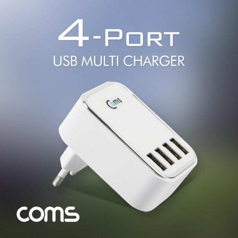 전원 멀티 충전기-USB 4PE 220V 전용 벽면 연결