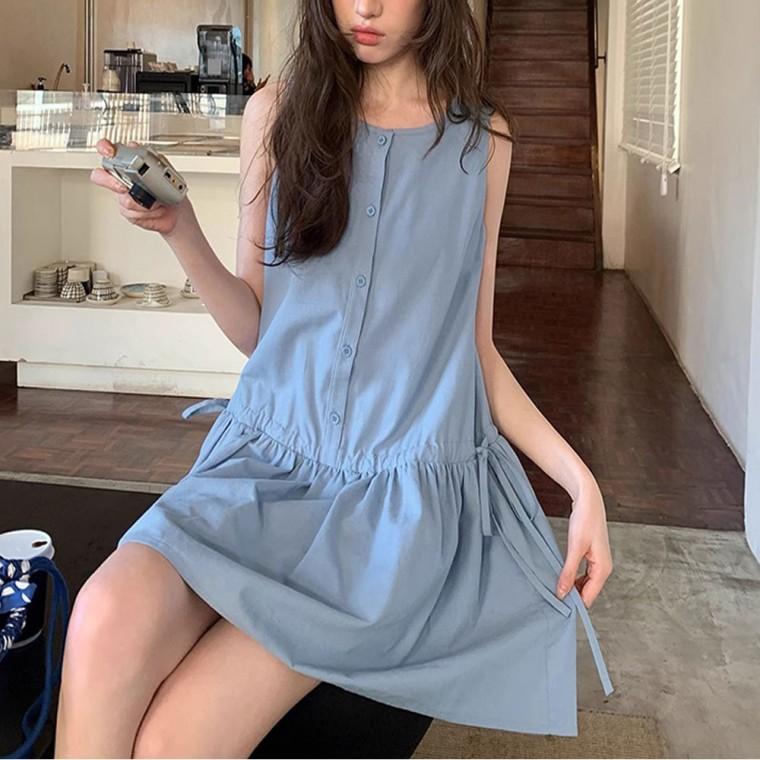 나시원피스 여름 민소매 스트링원피스 여성 러블리