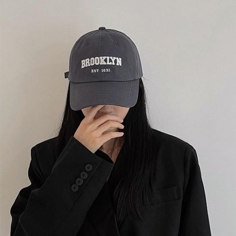 여성 브루클린 자수 볼캡 캡모자 야구모자 6컬러 모자