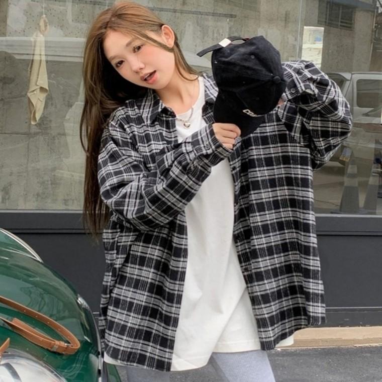 셔츠 블랙 셔츠 긴팔 체크 남성 캐주얼 데일리
