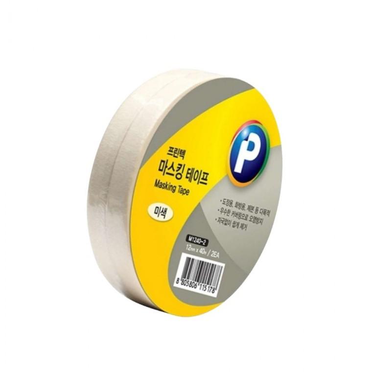 마스킹 테이프 미색 12x40m 2EA 종이테이프