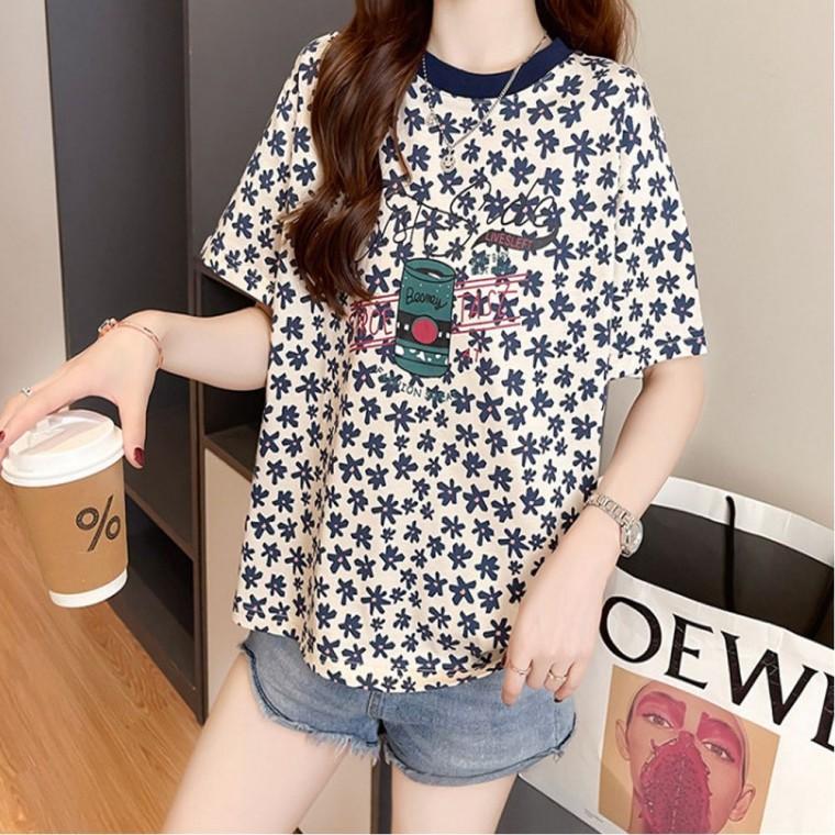 소재 여자 루즈핏 티셔츠 라운드넥 시원한 반팔