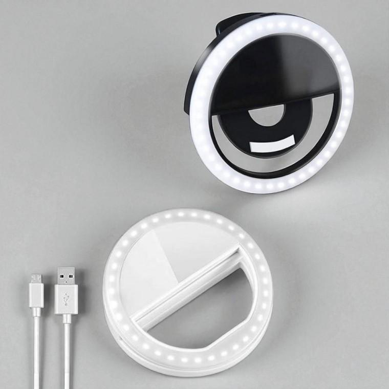 USB 충전식 스마트폰 LED 셀프링 라이트 셀카 조명