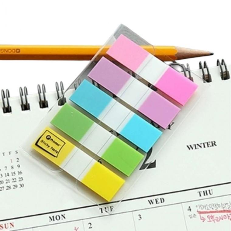 접착메모지 44x12mm 형광5색 20매 포인트스티커