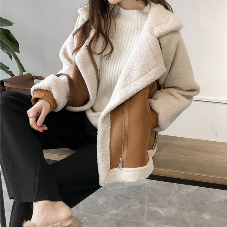 인조 무스탕 퍼 루즈핏 여성 자켓 페이크 점퍼 양털