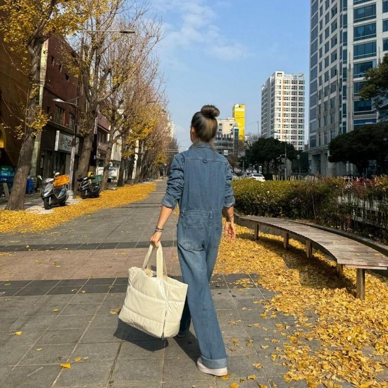 여자 여성 데일리 청 점프슈트 슈트 스타일 멋 점프 데님 오버롤 가을 청수트