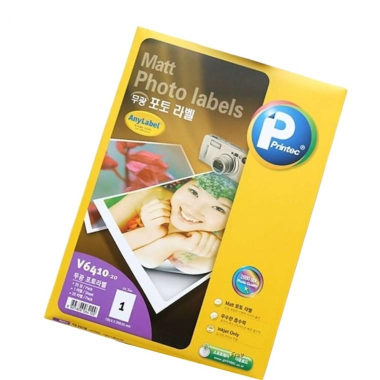 무광 포토라벨 1칸 20매 포토용지