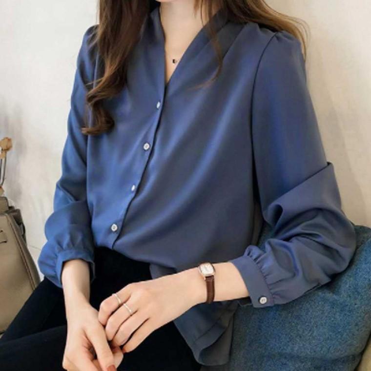 가을룩 러블리 이너 블라우스 코디 셔츠 브이넥 자켓 직장인 원피스