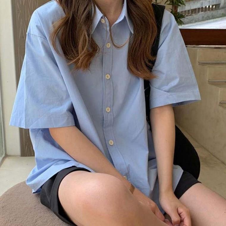 여자 여성 데일리 셔츠 캐주얼 남방 코디 데이트 반팔 여름 패션티 봄티셔츠