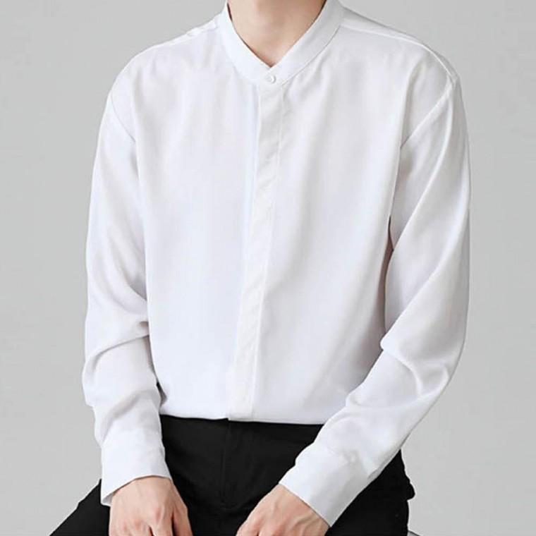 구김없는 남자 남성차이나카라셔츠 긴팔 캐주얼룩 가을겨울 구김없는 남방