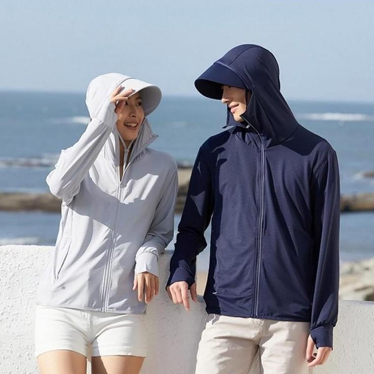 아이스쿨 자외선차단 수영복상의 후드 래쉬가드 상의 여자 여성 래쉬가드 긴팔