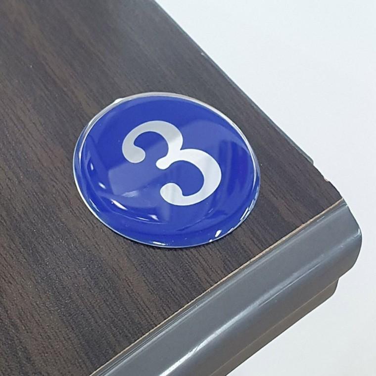 원형 에폭시 번호표 48mm 블루 1-50 파란 숫자판 매장번호 테이블표시판