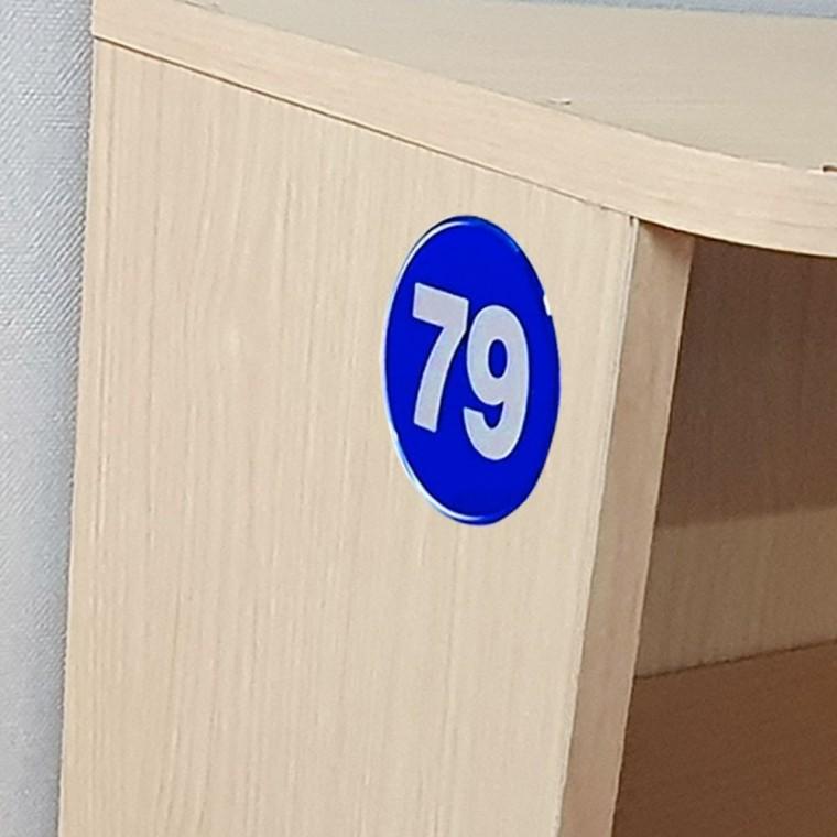 원형 에폭시 번호표 62mm 블루 51-100 파란 숫자판 대형 매장번호 테이블표시표