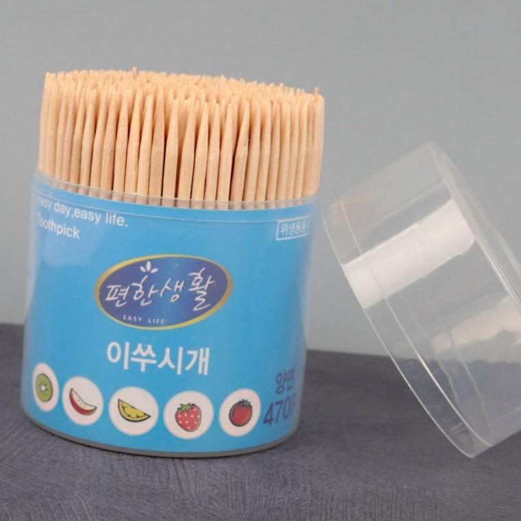 양끝 뾰족한 이쑤시개 470개입 치간 청소 위생 휴대