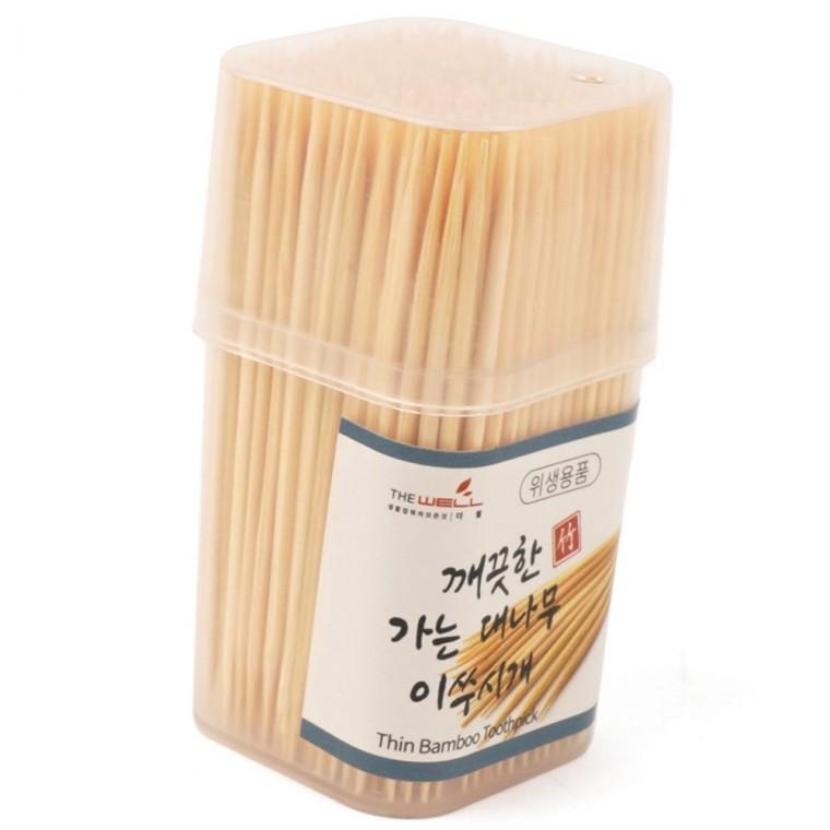 가는 대나무 이쑤시개 3통 세트 천연 친환경 치아 관리