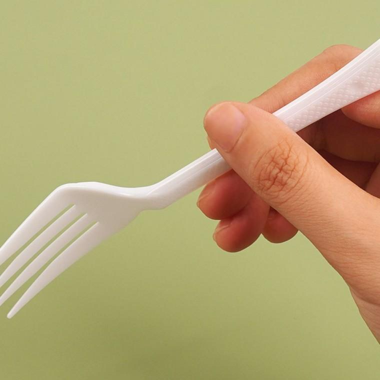 10p 다회 위생 포크 플라스틱 재사용 식사 도구 간편 야외