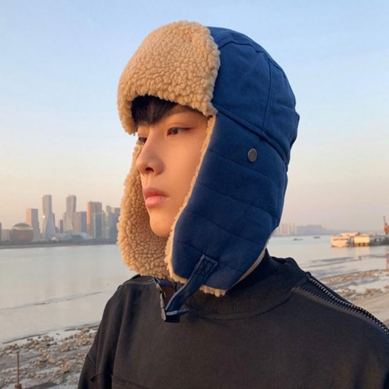 양털 군밤모자 남성 방한 모자 겨울 귀달이