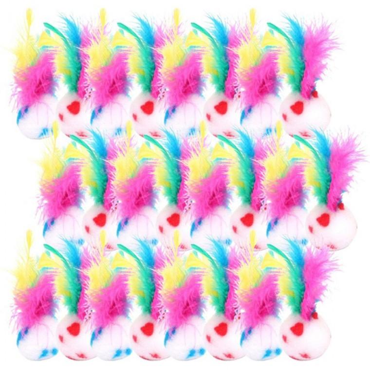 고양이 깃털 폼폼볼 장난감 색상랜덤 2개입 12P 사냥