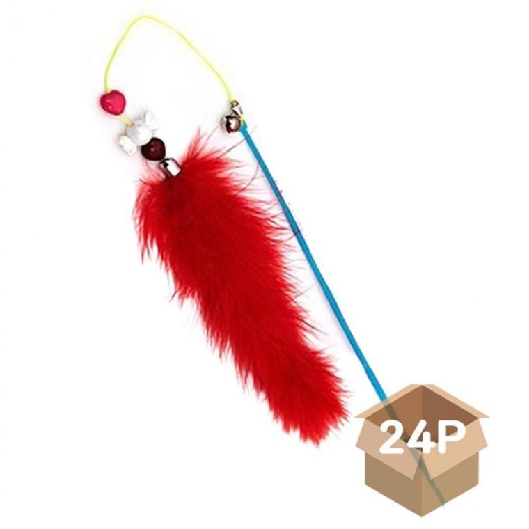 고양이 타조 꼬리 방울 낚시대 랜덤 24P 롱테일 사냥
