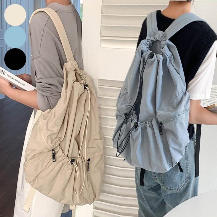 백팩 복조리 가방 스트링 Y2K 나일론 트렌디 보부상