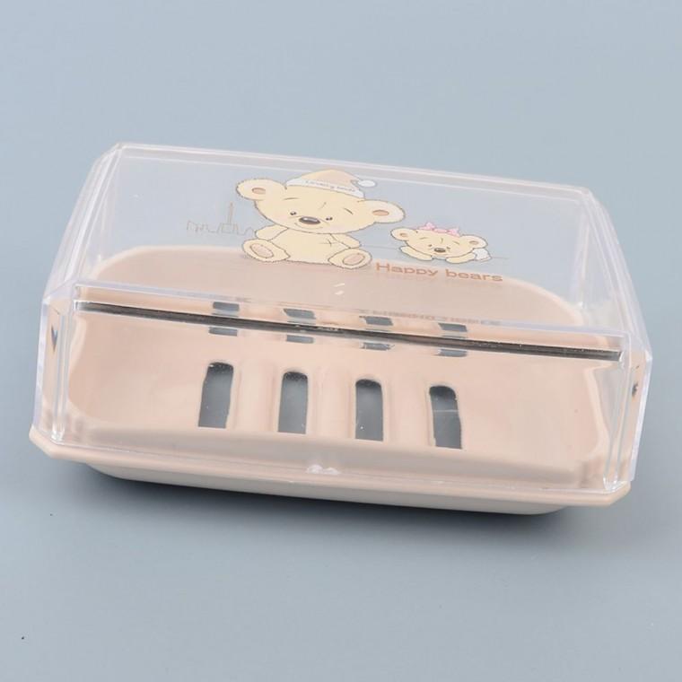 뚜껑 사각 비누 받침대 욕실 물빠짐 거품 보관 투명 플라스틱