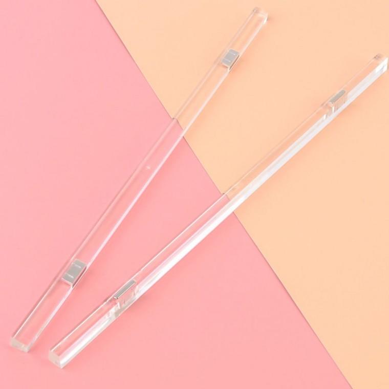 투명 자석 슬림바 2p 냉장고 부착 메모 사진 고정 마그네틱 홀더