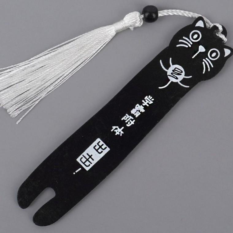 블랙 화이트 고양이 북마크 1p 독서 문구 페이지 마킹 귀여운 캐릭터