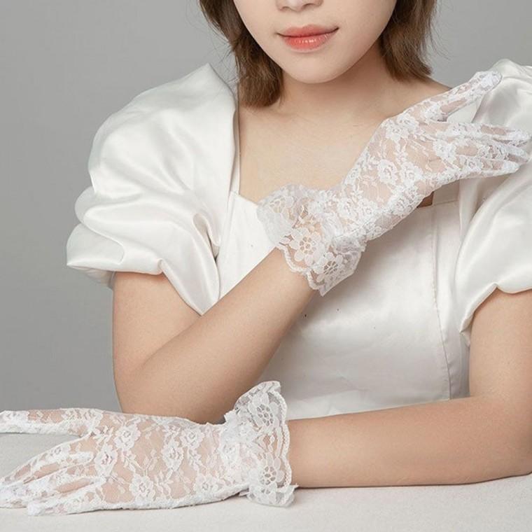 결혼식 신부용 레이스 웨딩 준비물 망사 장갑