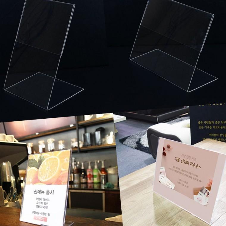 단면 투명 광고 거치대 b5 아크릴 l형 카운터 홍보 스탠딩 케이스 메뉴판
