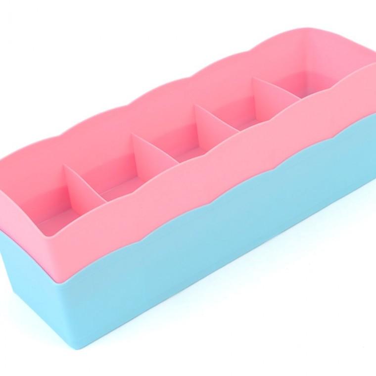 컬러풀 5칸 조립식 책상 정리함 사무실 소품 분류 보관 플라스틱 투명 수납 보관함