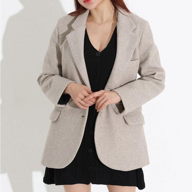 여자 간절기 오버핏 스타일 모직 자켓 봄가을 재 봄가을아우터 간절기아우터 여성자켓 모직자켓