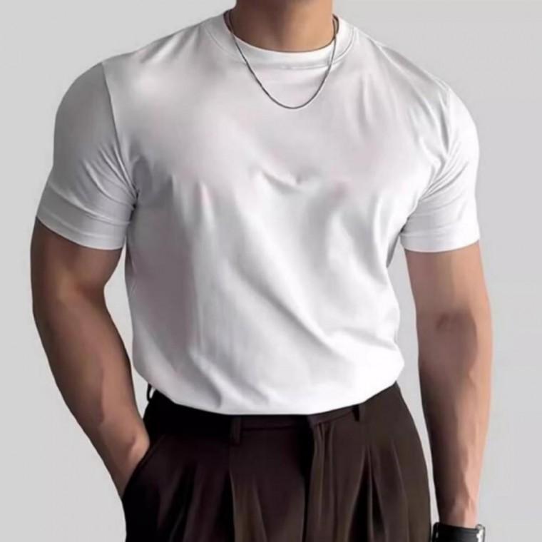 남성 머슬핏 기본 라운드넥 반팔티 베이직 여름 티셔츠