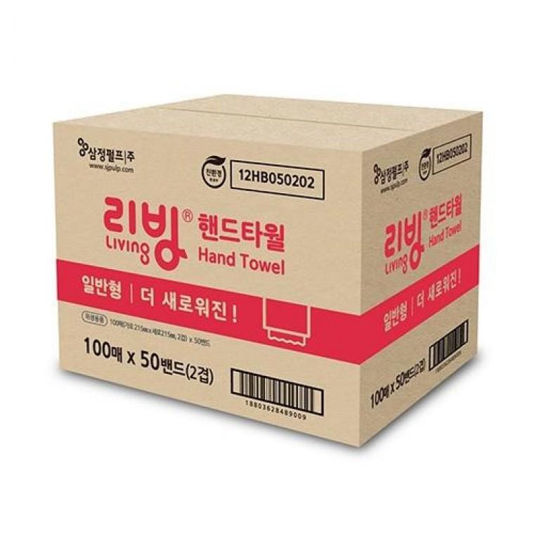 일반형 삼정펄프 핸드타올 100매X50팩 업소용타올 핸드타월 종이타월