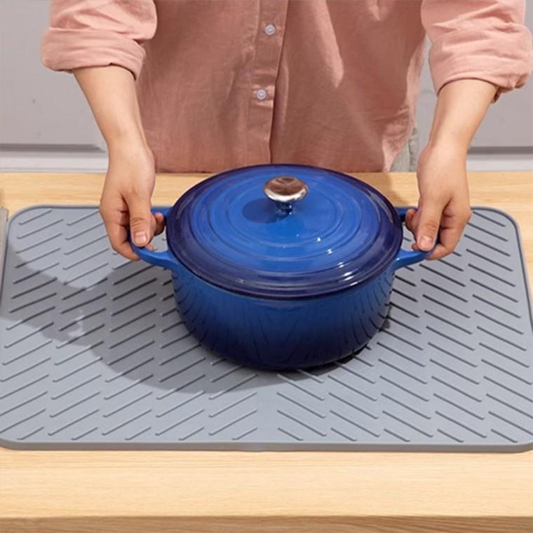 건조 매트 싱크대 식기 받침 실리콘 그레이 물빠짐 설거지 건조대 씽크대롤 주방 정리