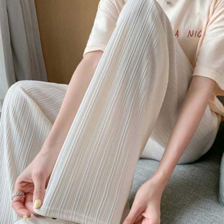 여성 아이스 실크 와이드 레그 팬츠 찰랑 바지 5컬러