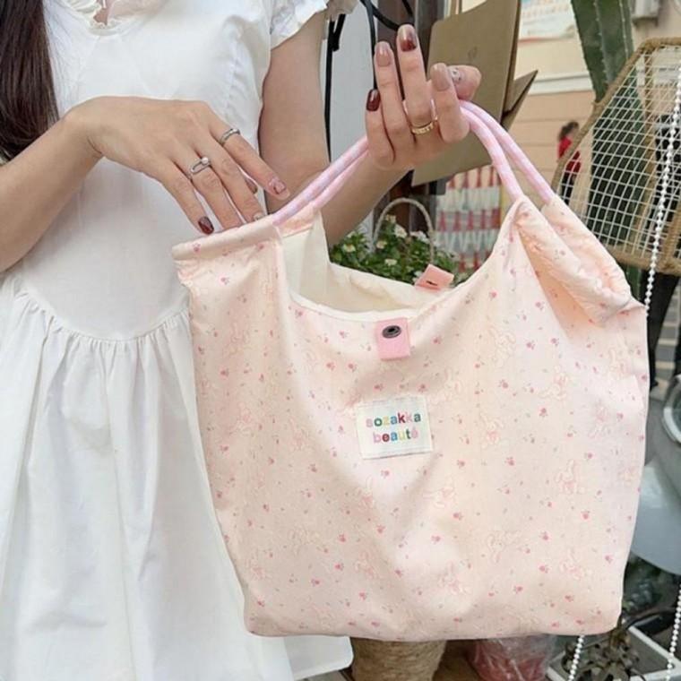 핑크 토끼 숄더백 토드백 쇼퍼백 천가방 손가방 학생가방 데일리가방 캐주얼가방 30대 대 심플가방 선물