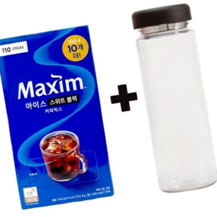 달콤한커피 달달한 맥심 아이스 스위트블랙 커피믹스 100개 10개 x1개 워터보틀