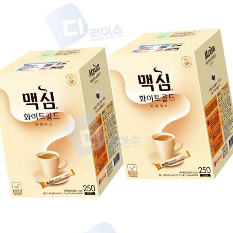 맛난향긋한커피 믹스커피 맥심 화이트골드 500개 250개 x2개 커피믹스 스틱