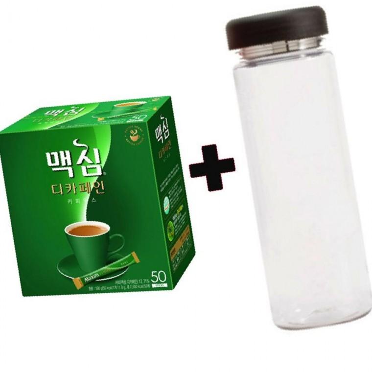 맛난향긋한커피 믹스커피 맥심 디카페인 커피믹스 50개 x1개+워터보틀
