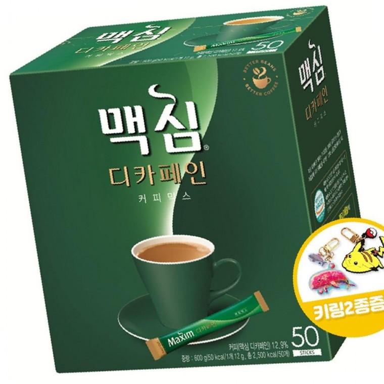 믹스커피 달콤한커피 맥심 디카페인 커피믹스 50개 x1개+키링2종