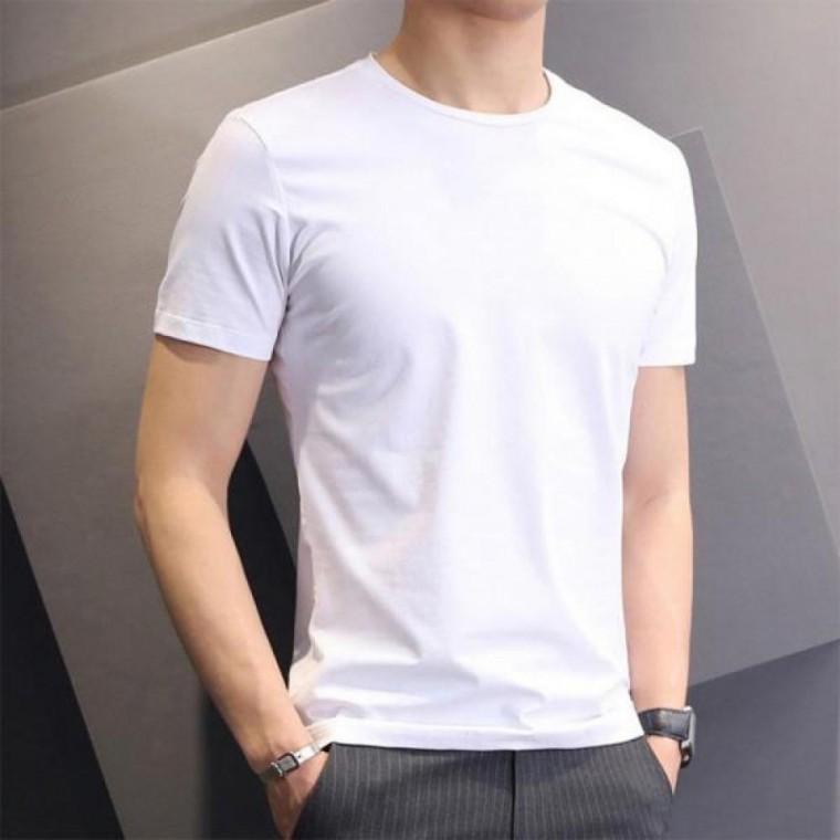 심플 빅사이즈 라운드 반팔 티셔츠 남녀공용 반팔티