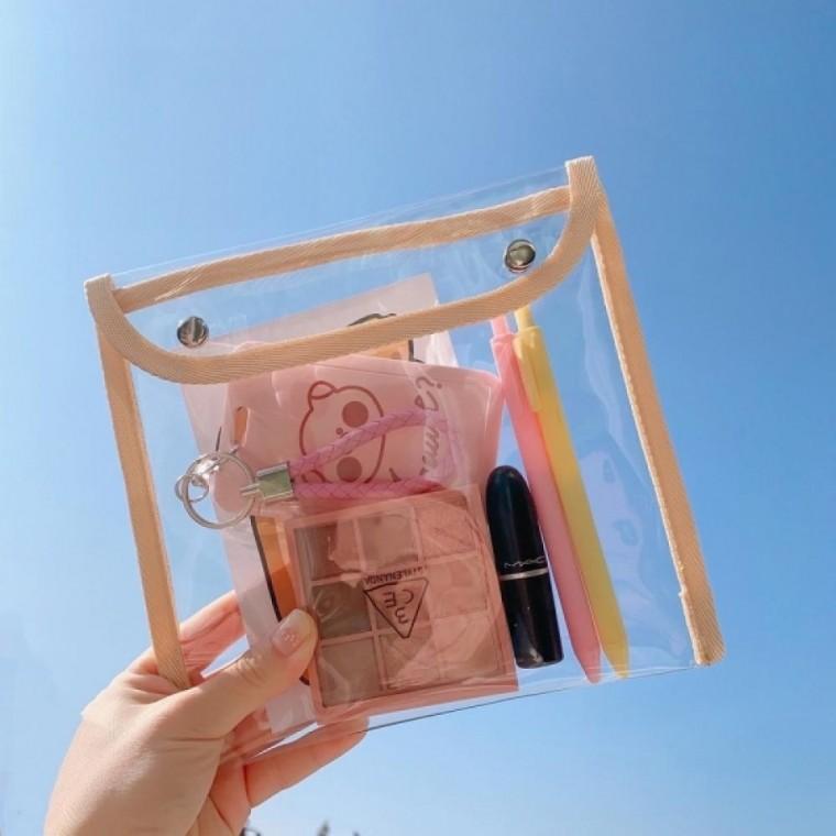 미니 메이크업 방수 PVC 투명 파우치